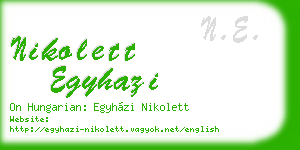 nikolett egyhazi business card